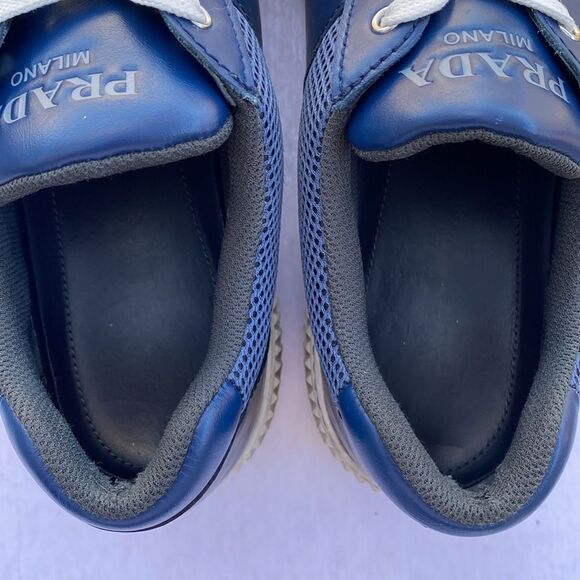 PRADA Milano Navy/White Sneakers Size 10 - Picture 6 of 8